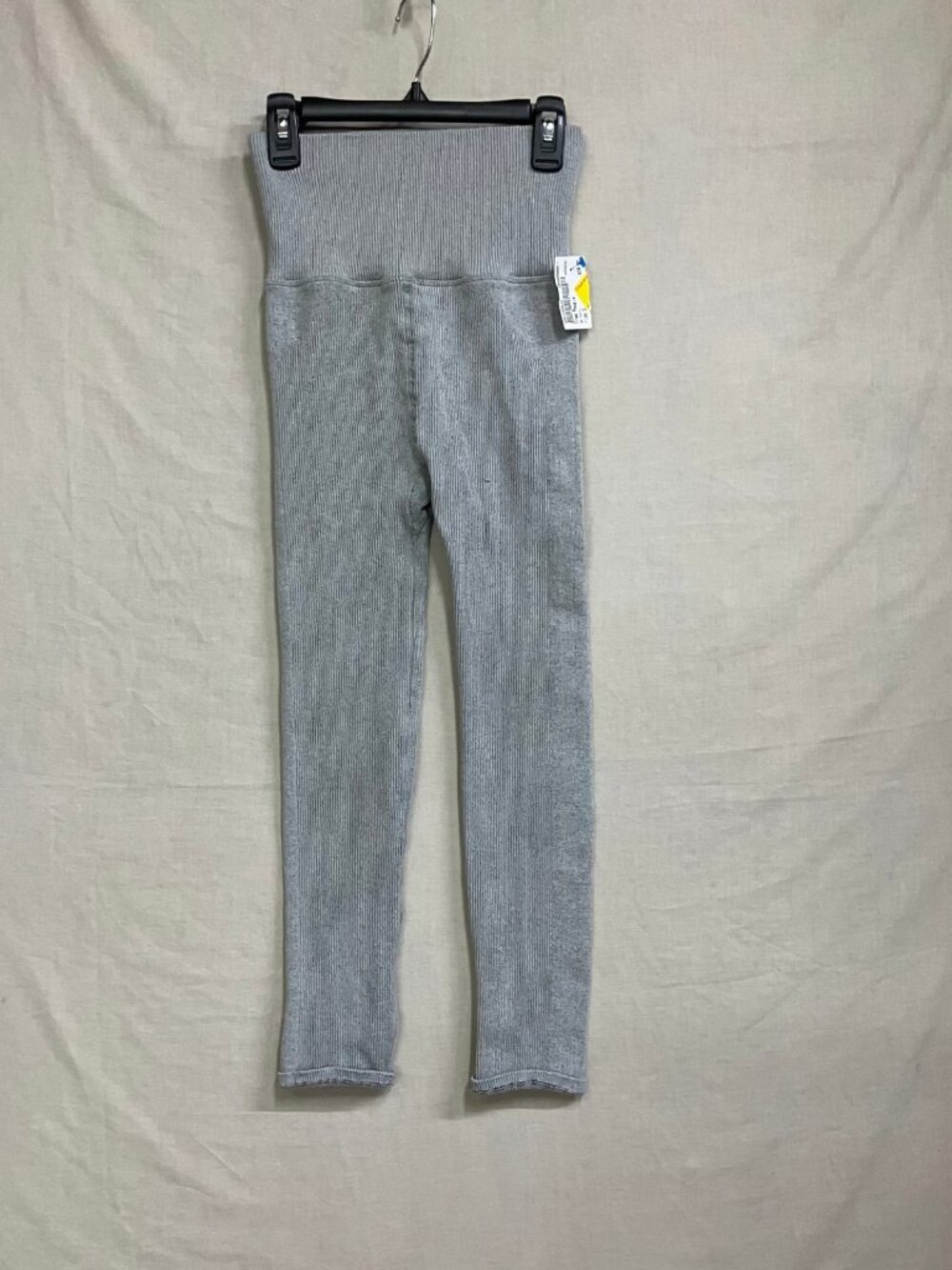 Free People Ribbed Knit Leggings Women's Size S Gray High Rise Stretch Pants